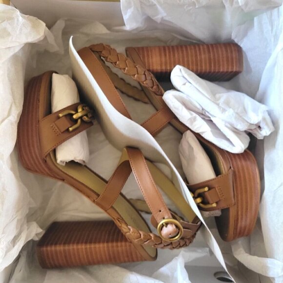 Michael Kors Women’s Sandals Kailey Platform Leather SZ 6.5M - Picture 6 of 8